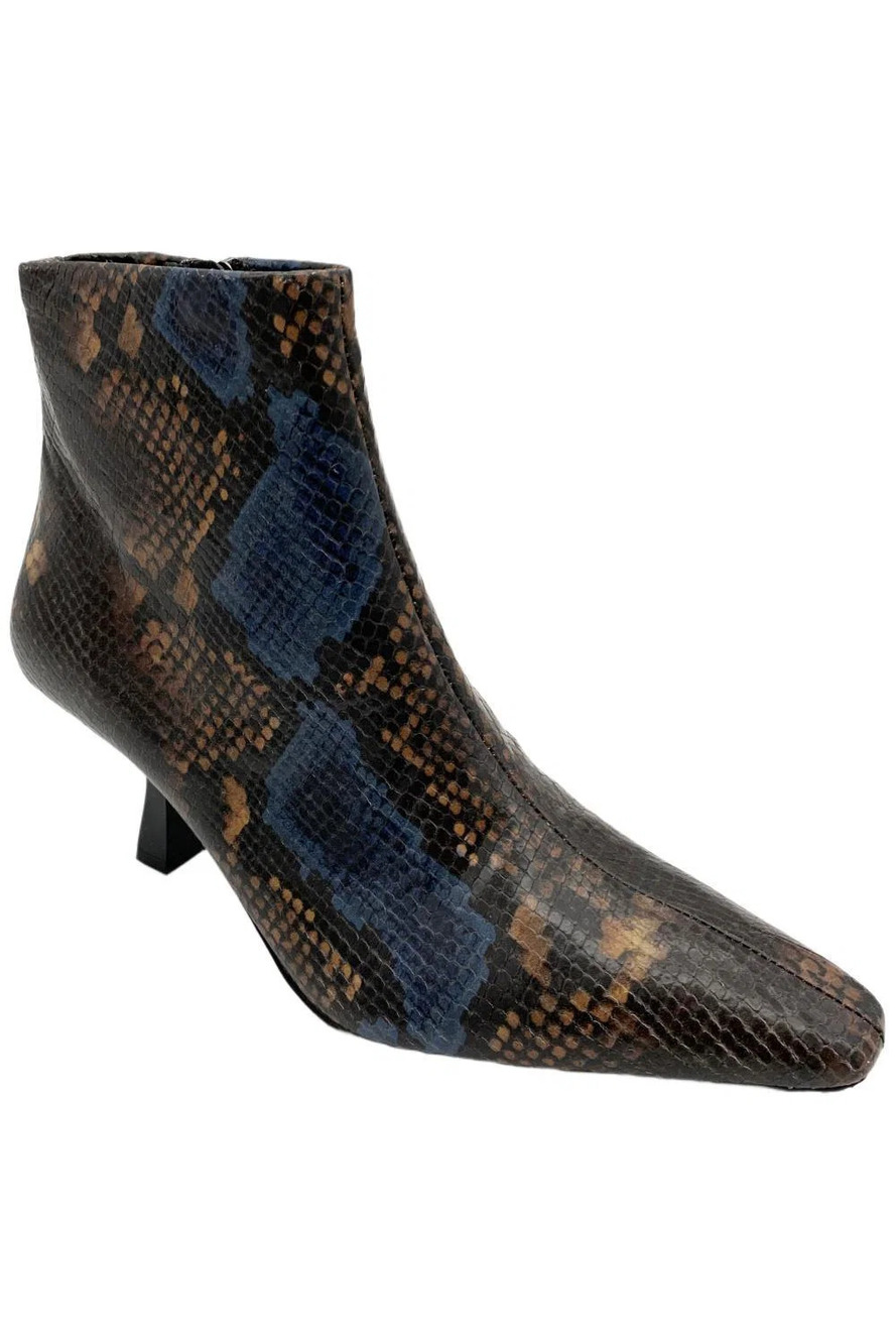 Donald Pliner Women's Baltimore Python Print Heeled Boots Blue Bell - Medium